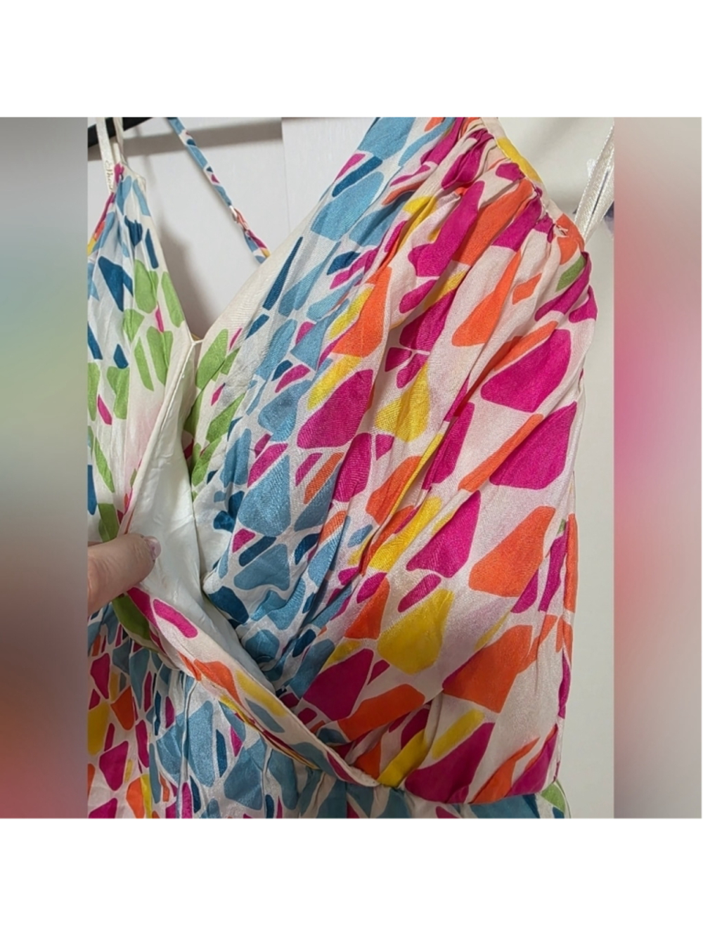 Shoshanna Mia Bright Colorful Lalique Print Silk Party Dress - Picture 8 of 15
